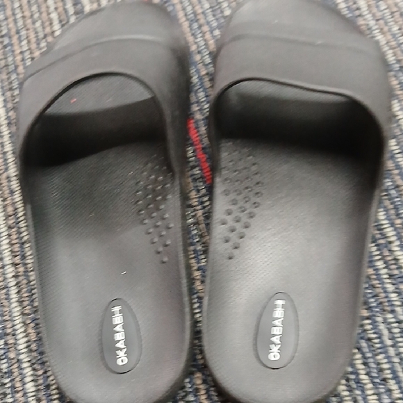 Men's Black OKABASHI Coast Slides Size 10 Beach Casual Minimal - Picture 4 of 7